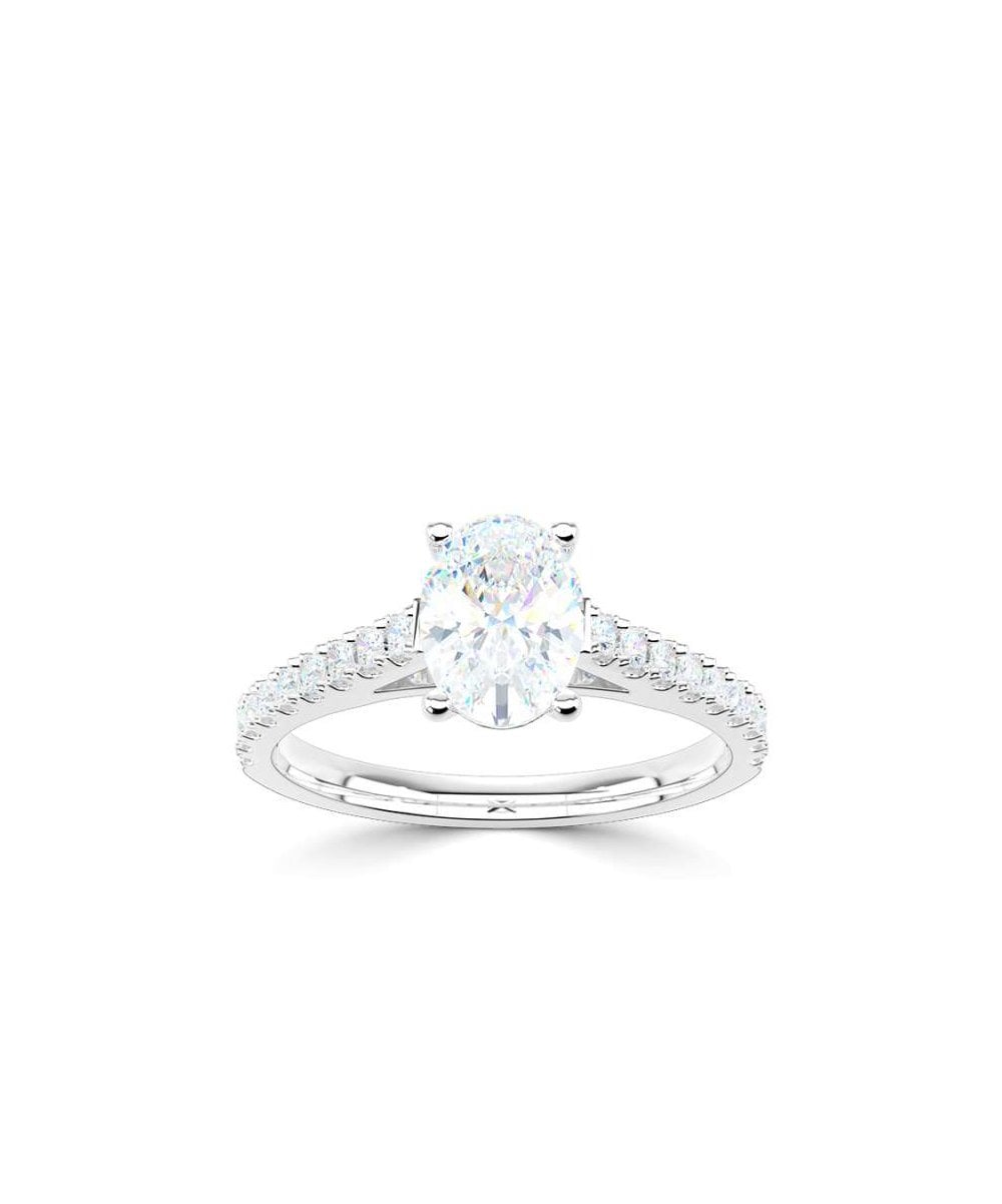 Lab Grown Diamond Diamond Band Engagement Ring - Oval