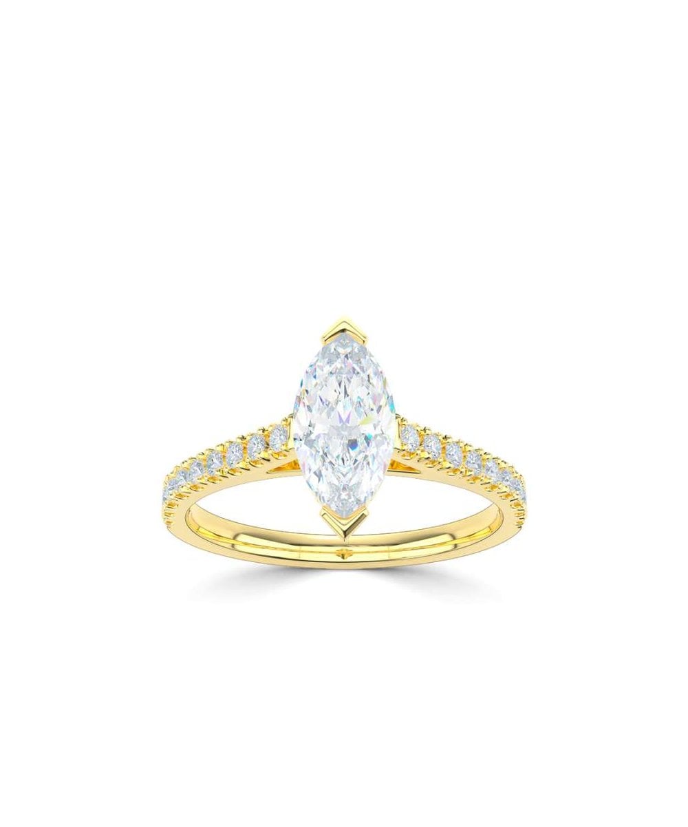 Lab Grown Diamond Diamond Band Engagement Ring - Marquise