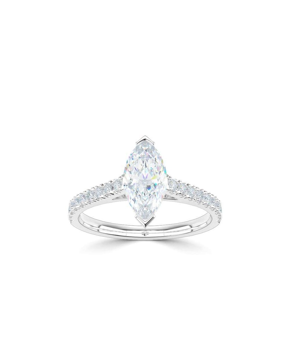 Lab Grown Diamond Diamond Band Engagement Ring - Marquise