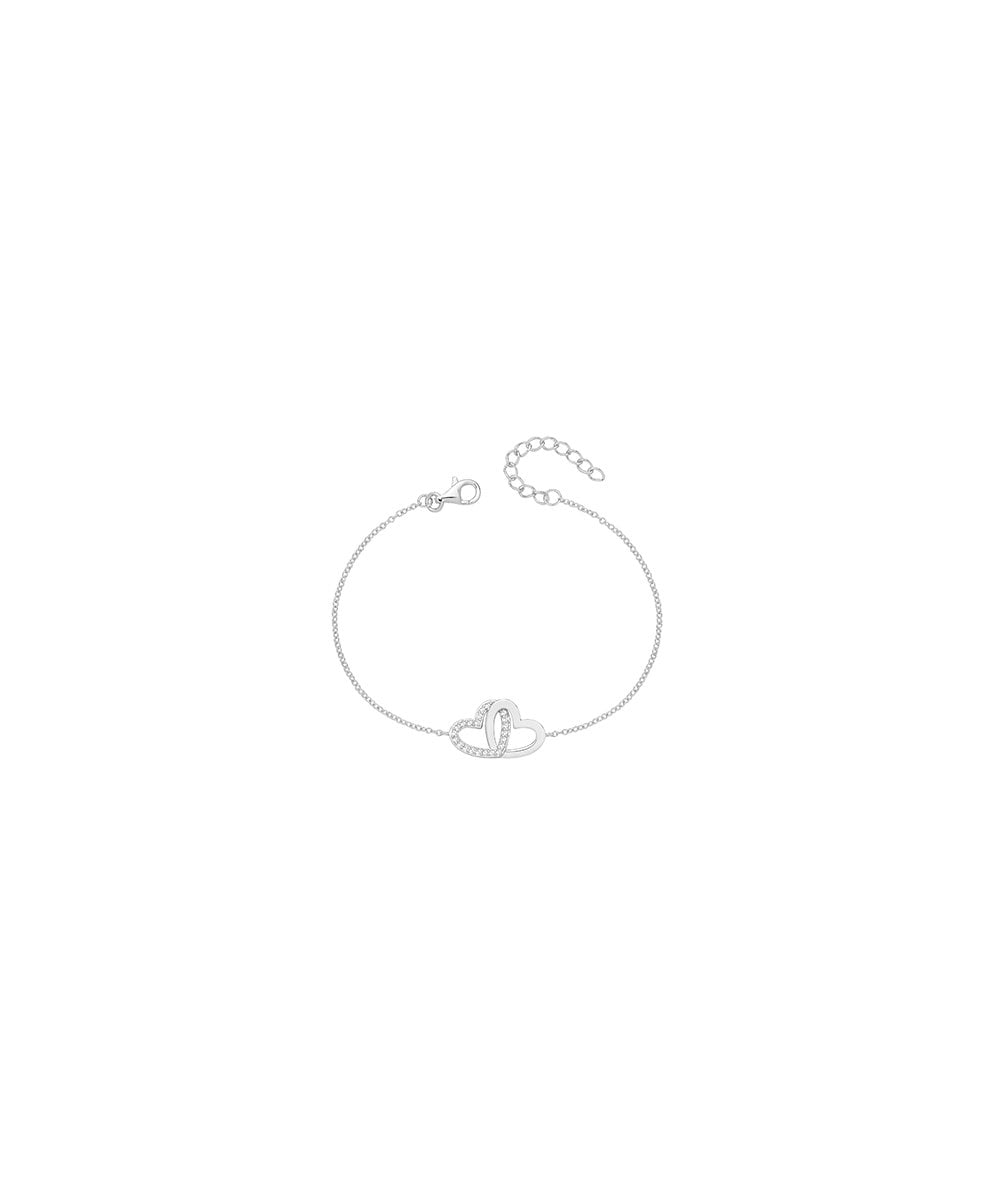 Silver Double Heart Bracelet