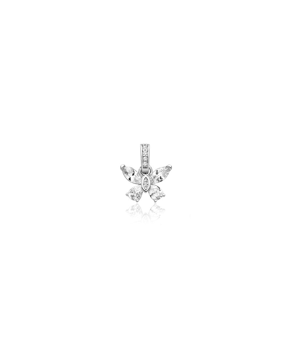 Sterling Silver CZ Butterfly Pendant