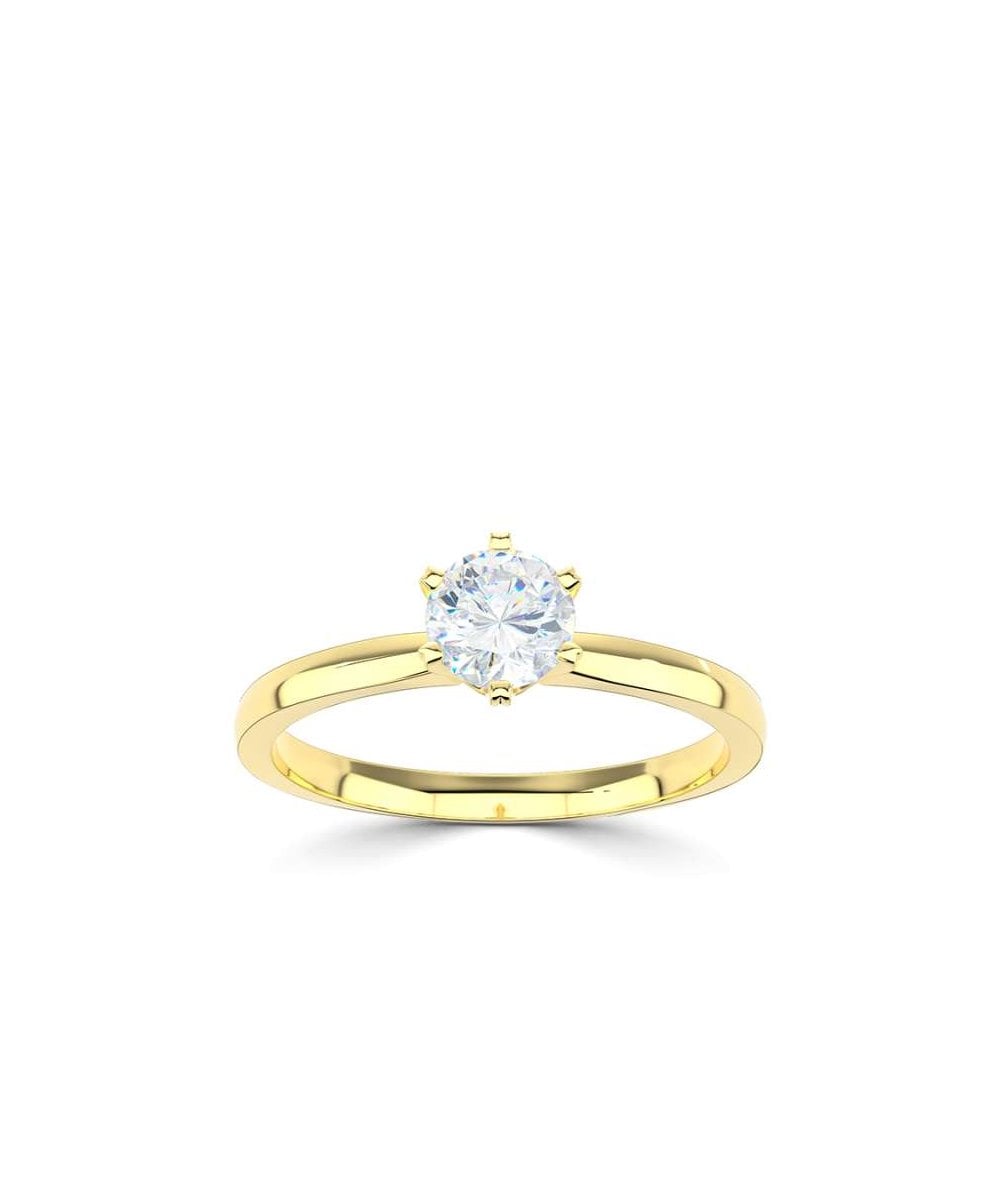 Natural Diamond Solitaire Engagement Ring - Round