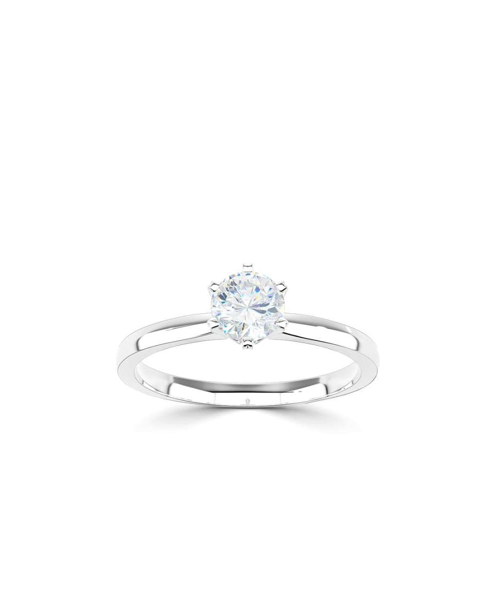 Natural Diamond Solitaire Engagement Ring - Round
