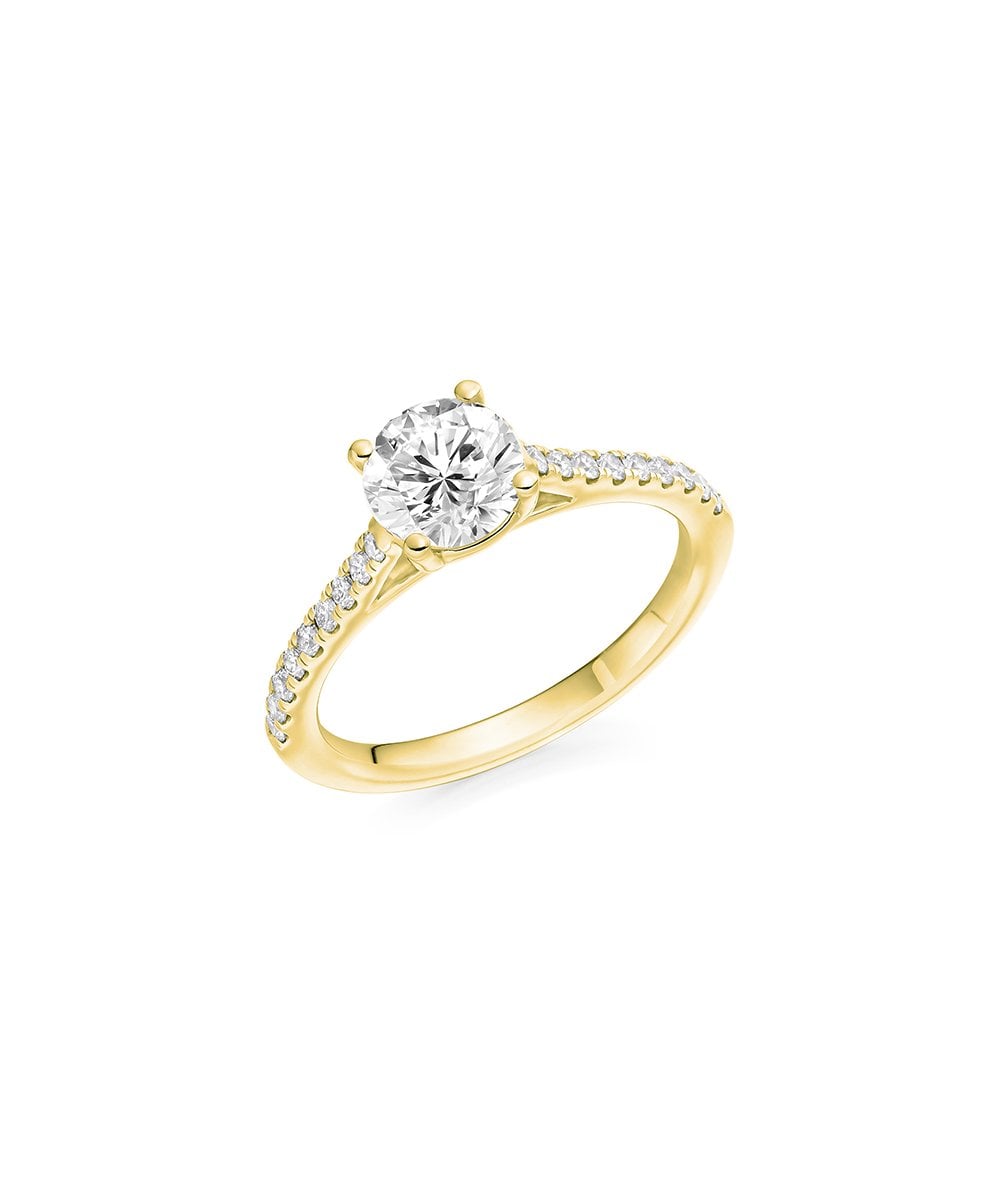 Natural Diamond Diamond Band Engagement Ring - Round