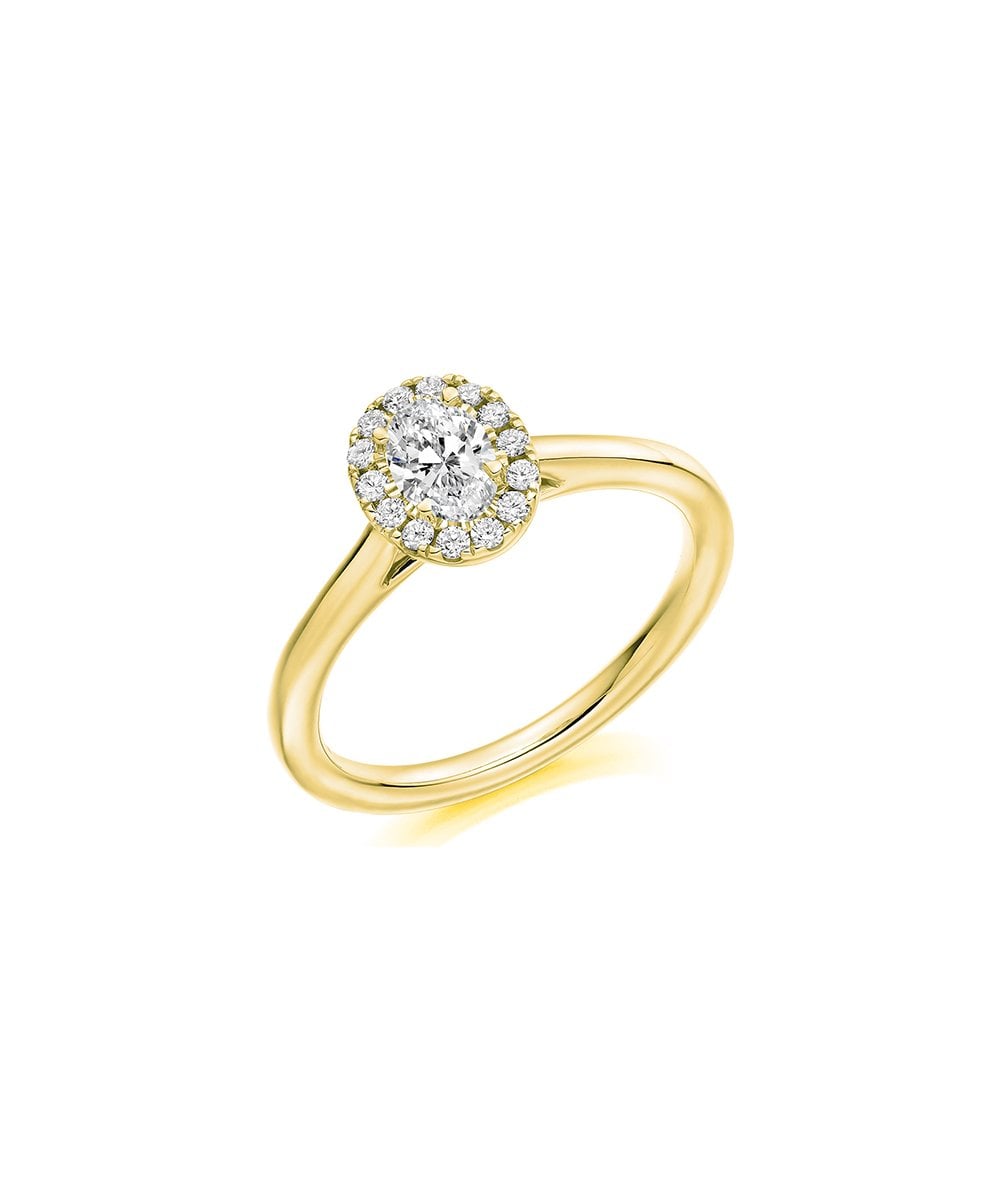Natural Diamond Halo Engagement Ring - Oval