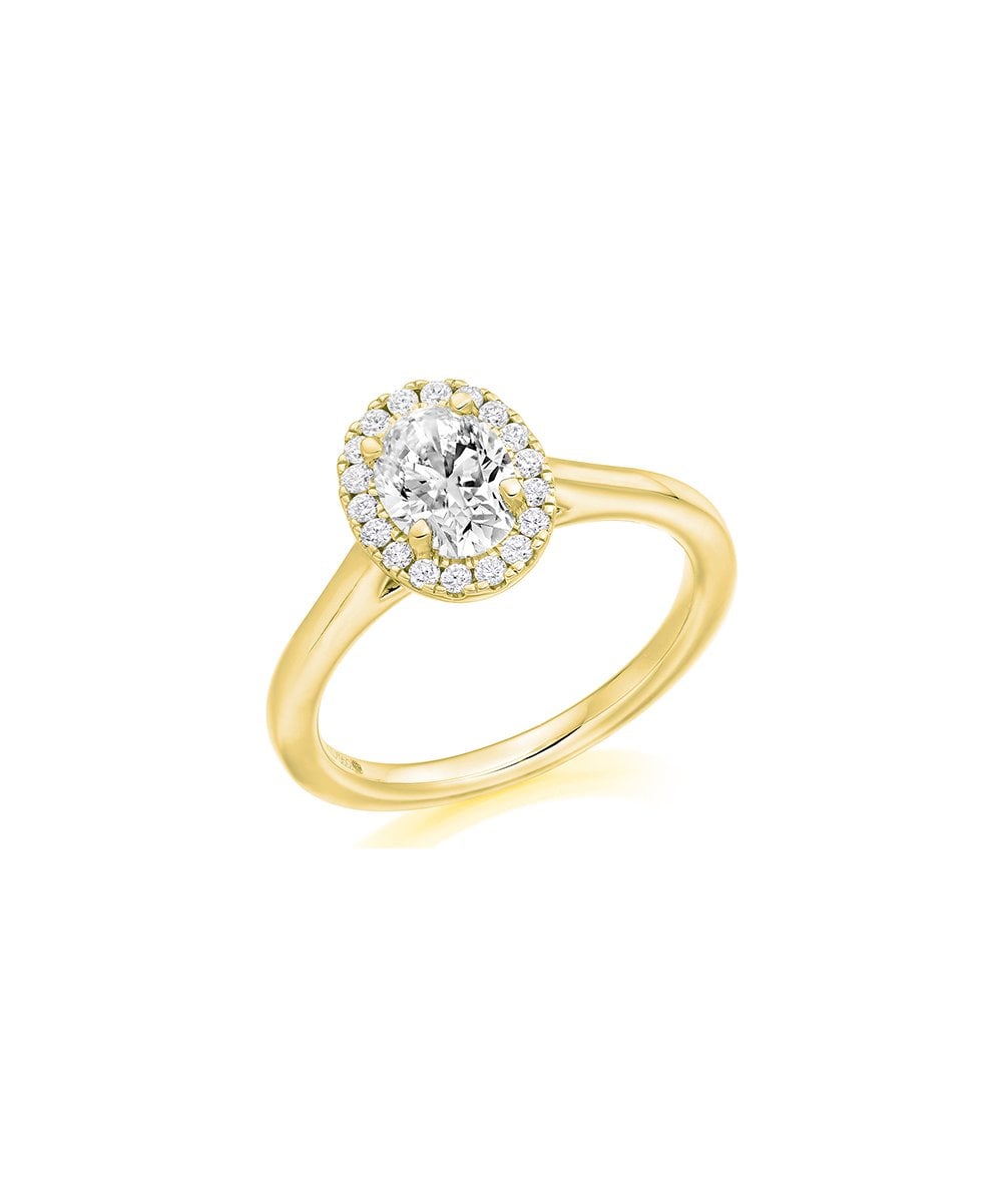 Natural Diamond Halo Engagement Ring - Oval