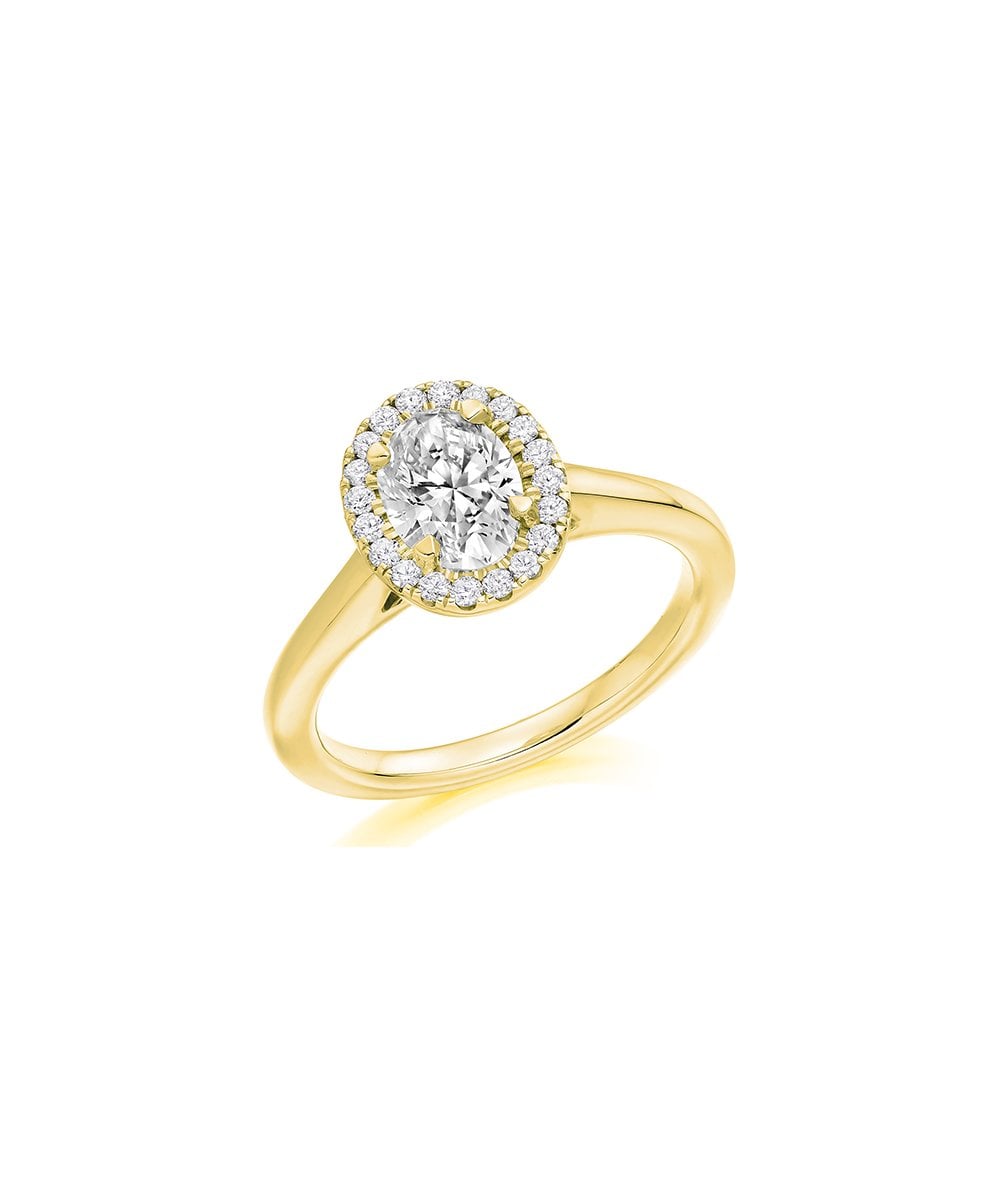Natural Diamond Halo Engagement Ring - Oval
