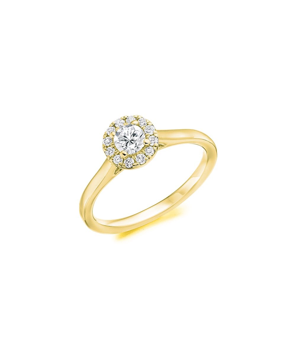 Natural Diamond Halo Engagement Ring - Round