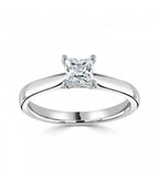 Natural Diamond Solitaire Engagement Ring - Princess Cut