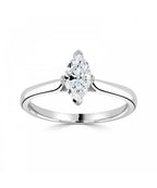 Natural Diamond Solitaire Engagement Ring - Marquise
