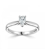 Natural Diamond Solitaire Engagement Ring - Pear
