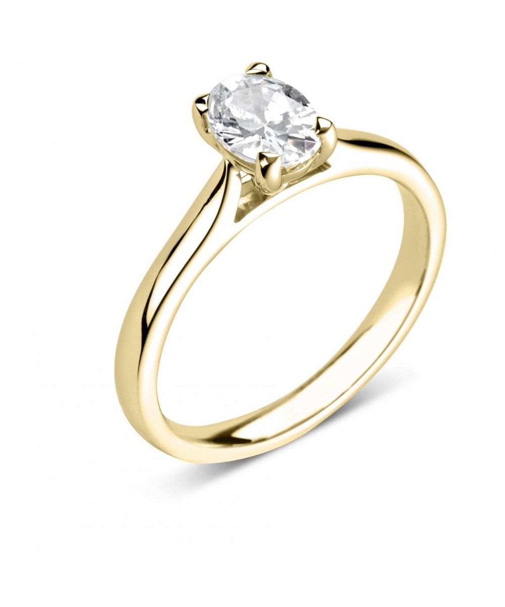 Natural Diamond Solitaire Engagement Ring - Oval