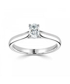 Natural Diamond Solitaire Engagement Ring - Oval