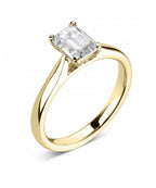 Natural Diamond Solitaire Engagement Ring - Emerald Cut