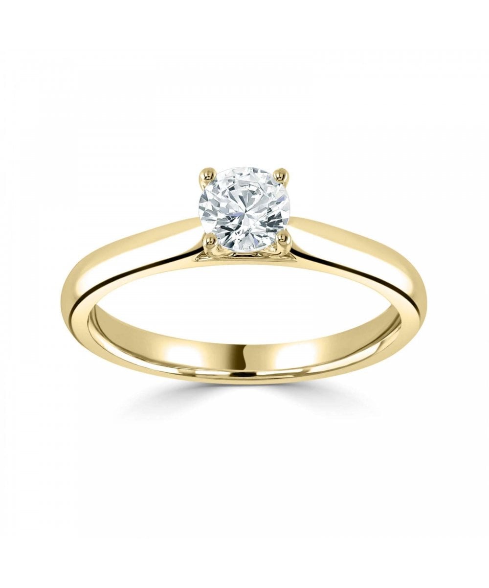 Natural Diamond Solitaire Engagement Ring - Round