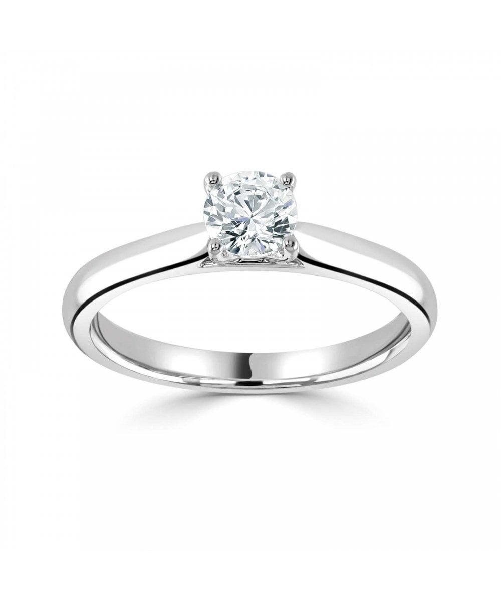 Natural Diamond Solitaire Engagement Ring - Round