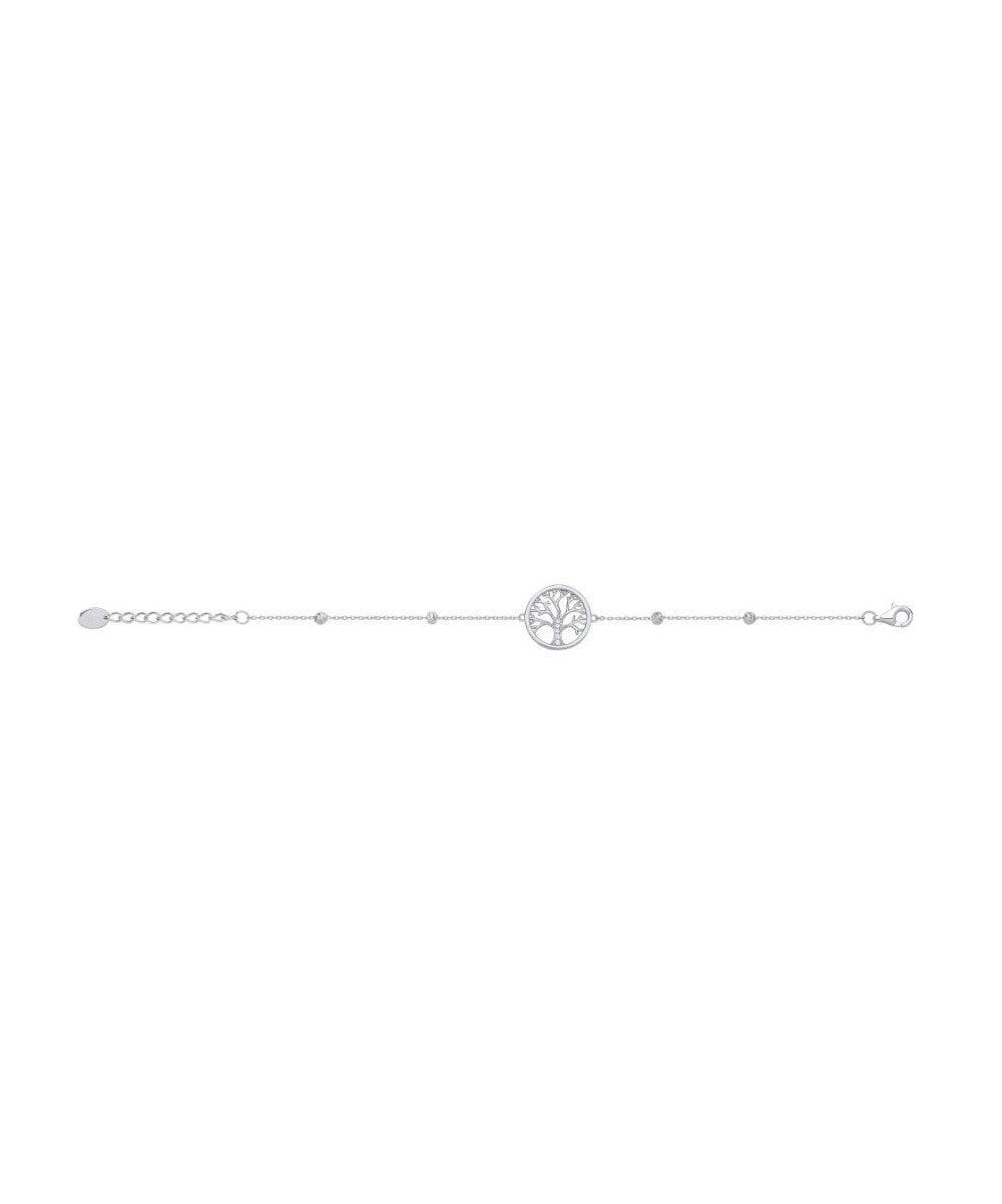 Silver Tree of Life CZ Bracelet