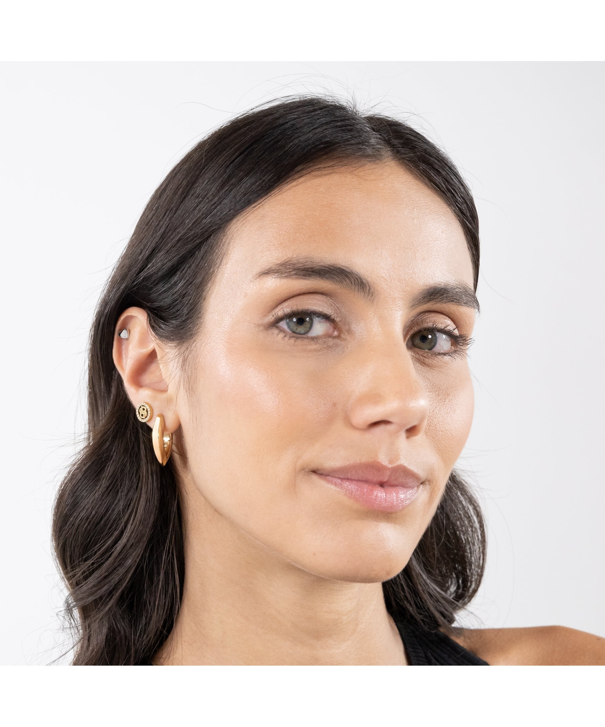 BOSS Double B Divine Ladies Gold Tone Stud Earrings