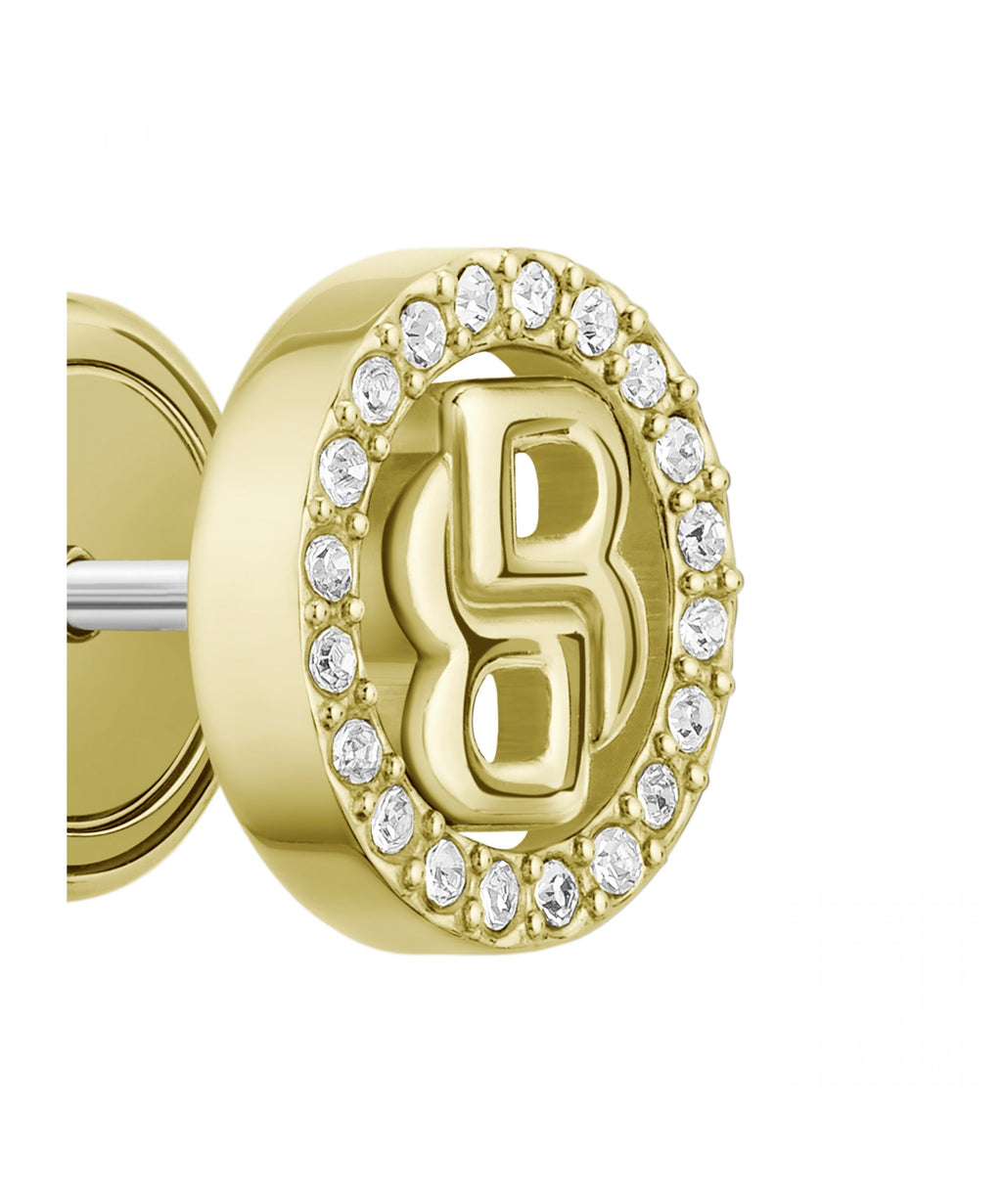 BOSS Double B Divine Ladies Gold Tone Stud Earrings