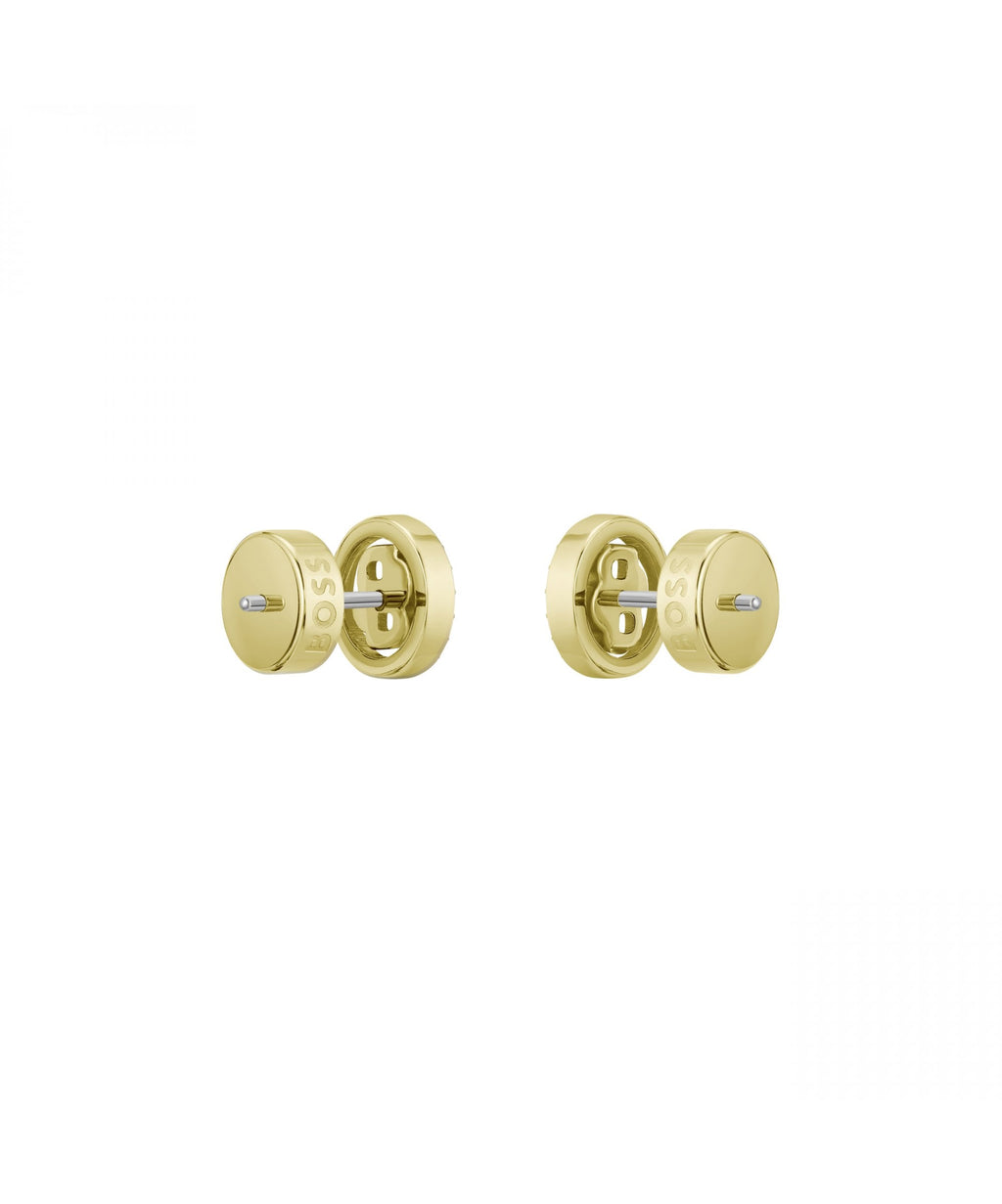 BOSS Double B Divine Ladies Gold Tone Stud Earrings