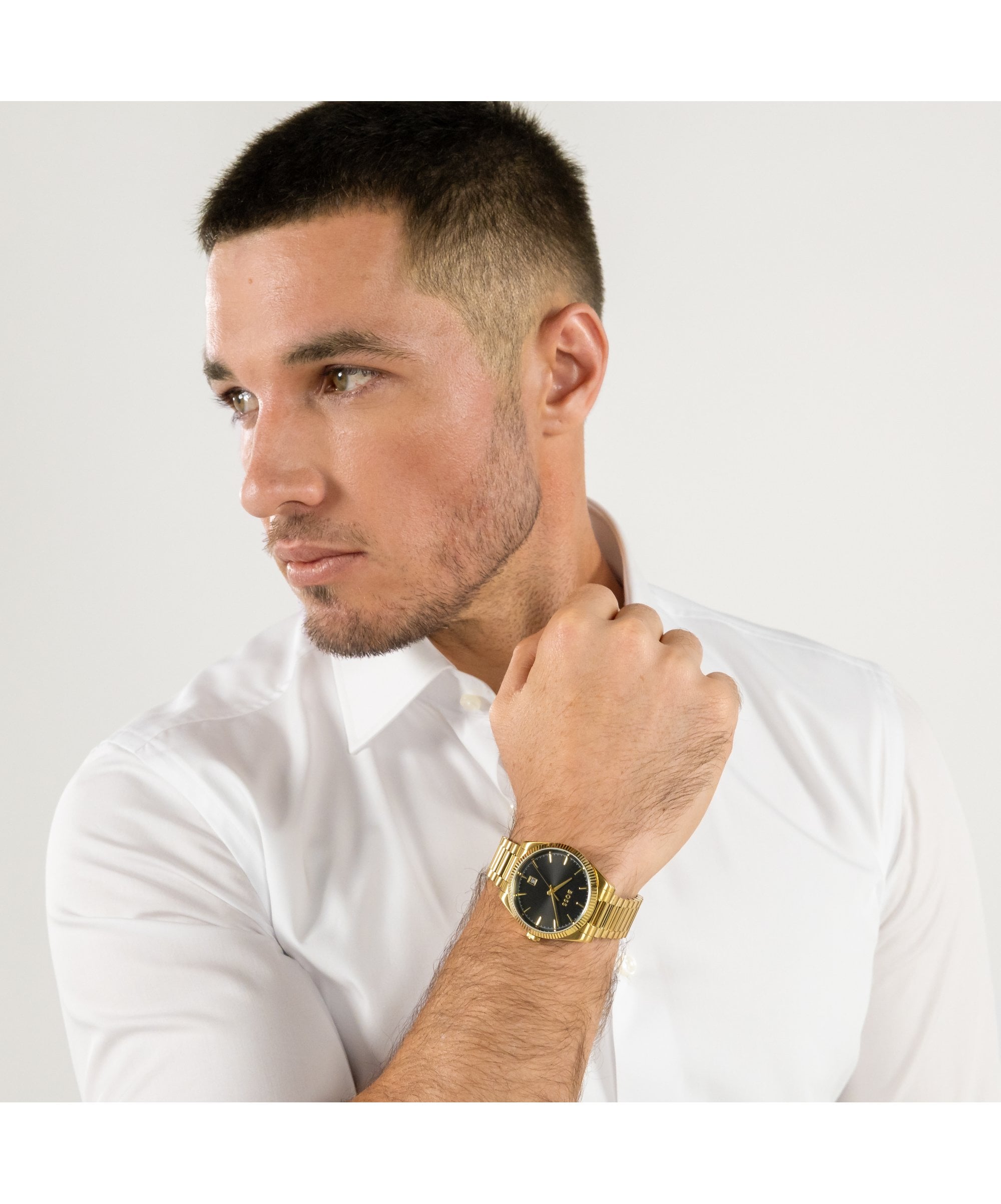 BOSS Cheswick Gold Plated Gents Bracelet Watch