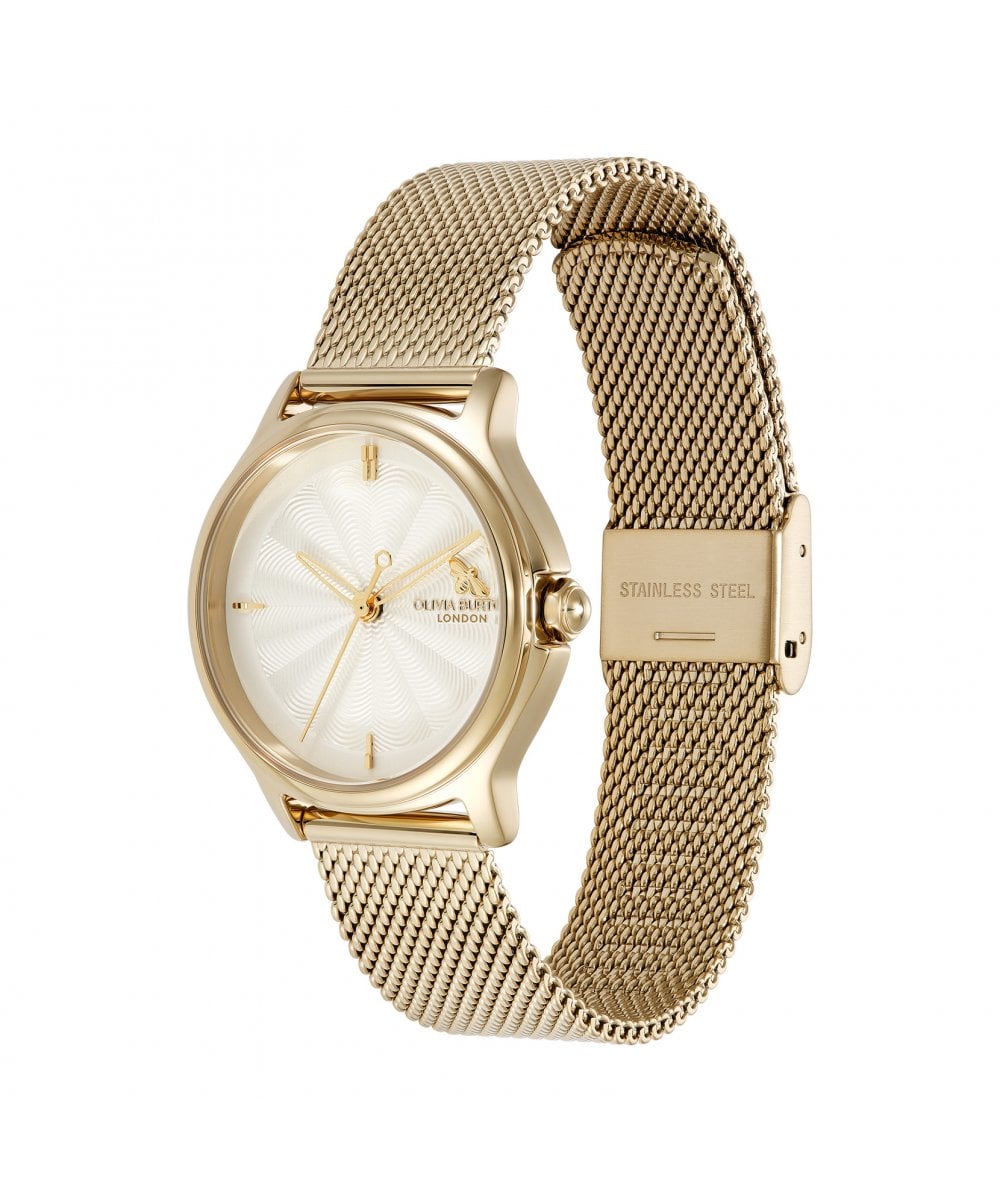 Olivia Burton Classic Bee Gold Plated Mesh Bracelet Watch