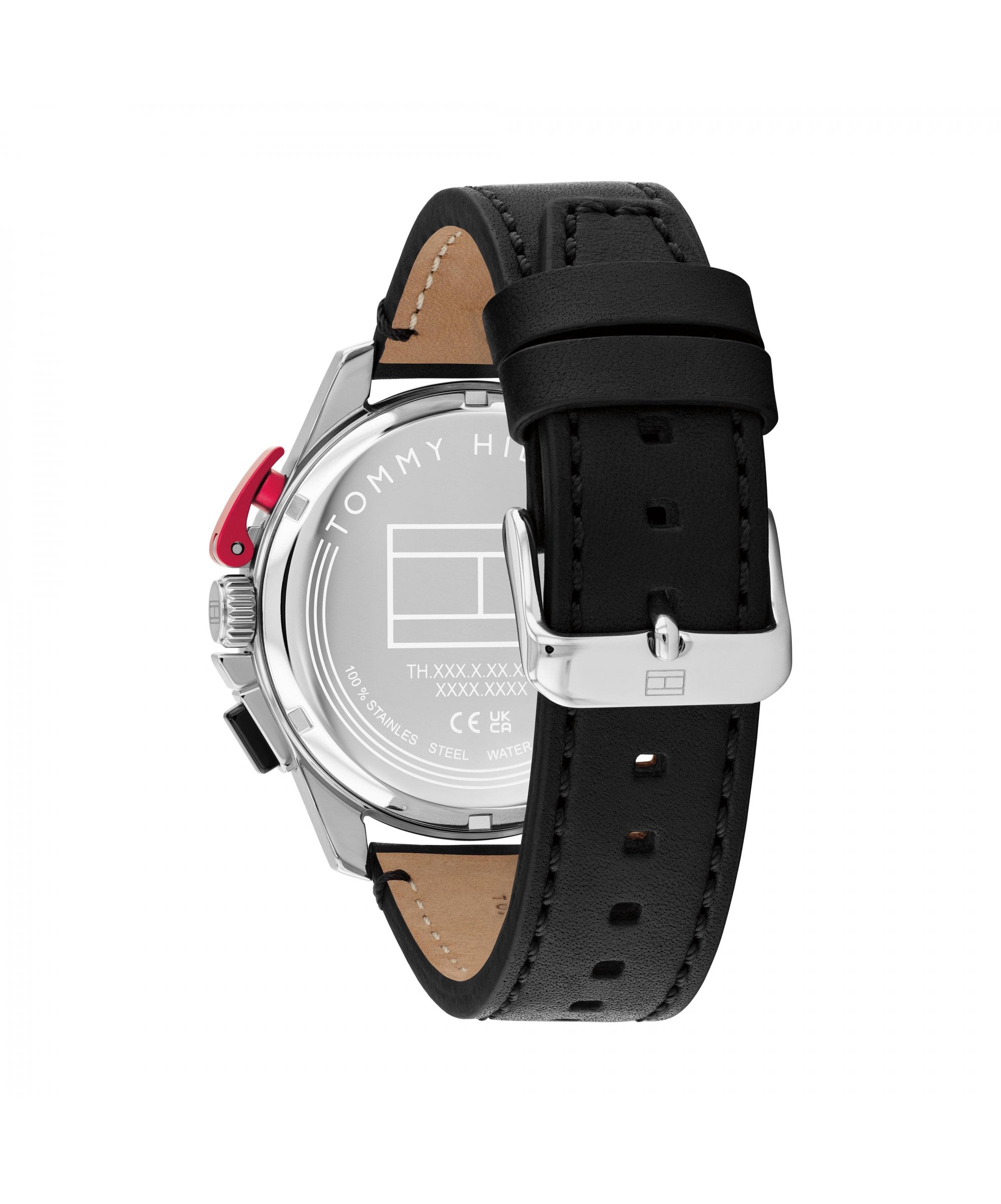 Tommy Hilfiger Bank Black Leather Strap Gents Watch