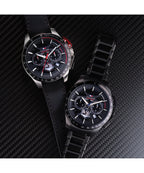 Tommy Hilfiger Bank Black Leather Strap Gents Watch