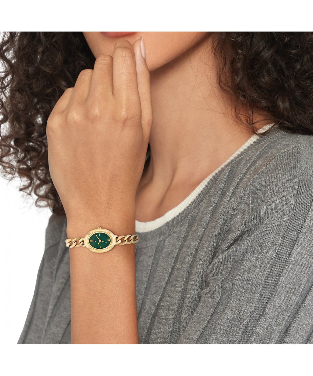 Tommy Hilfiger Demi Oval Gold Plated Ladies Bracelet Watch