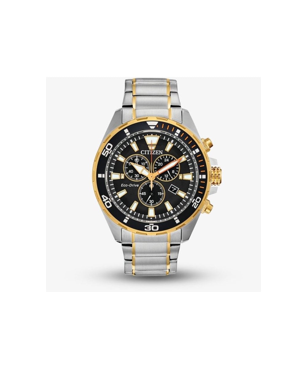 Citizen Eco-Drive Chronograph Two Tone Gents Bracelet Watch