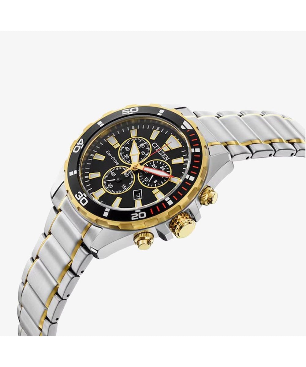 Citizen Eco-Drive Chronograph Two Tone Gents Bracelet Watch