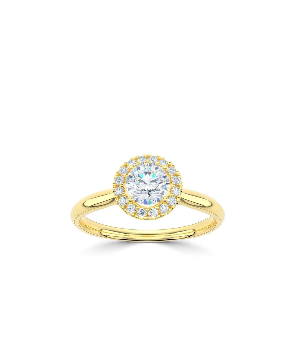 18ct Yellow Gold 0.61ct Lab Grown Diamond Halo Ring
