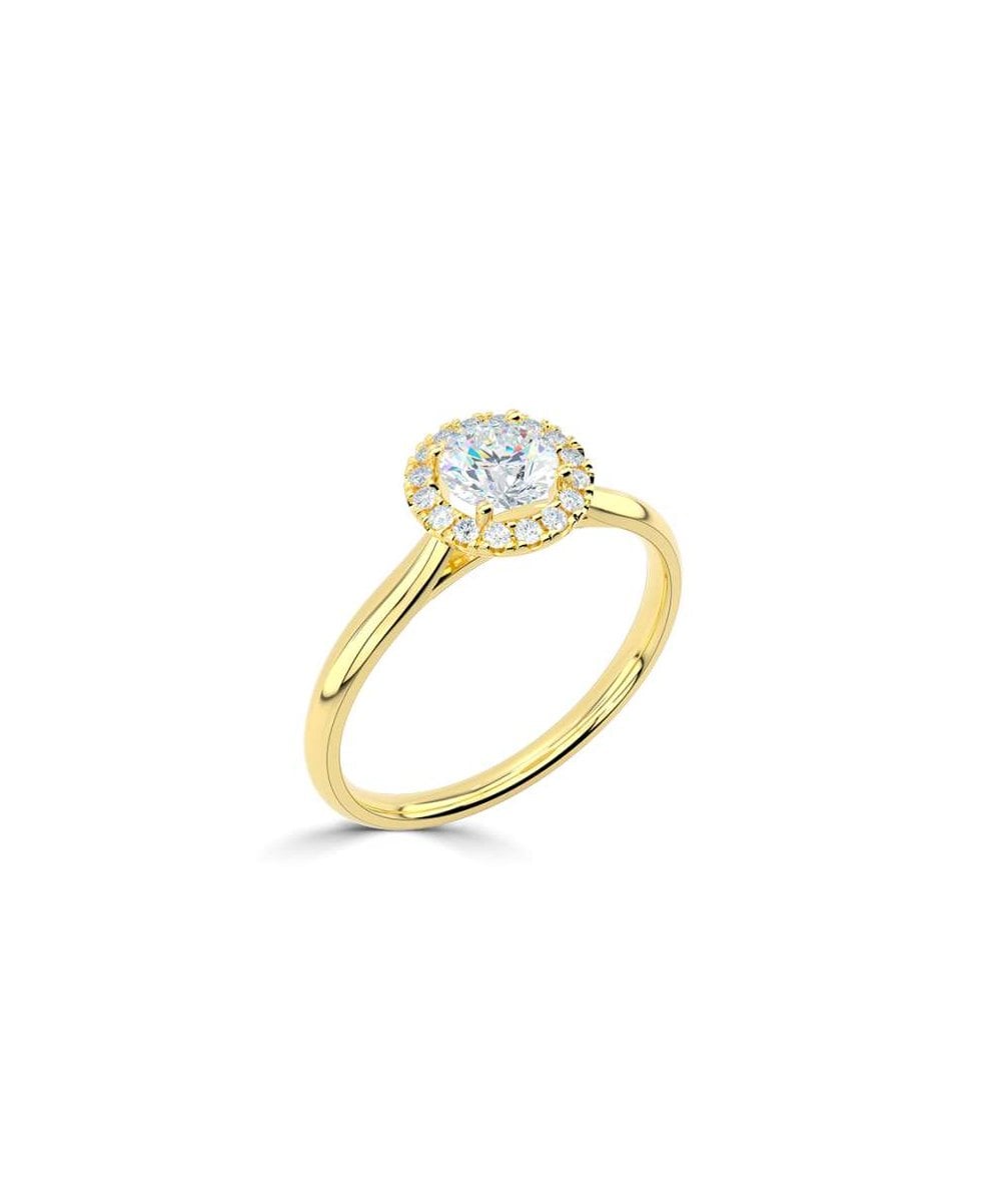 18ct Yellow Gold 0.61ct Lab Grown Diamond Halo Ring