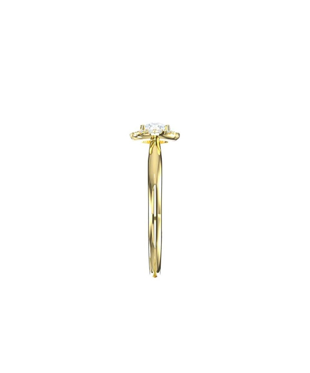 18ct Yellow Gold 0.61ct Lab Grown Diamond Halo Ring