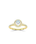 18ct Yellow Gold 0.74ct Lab Grown Diamond Halo Ring