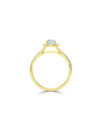 18ct Yellow Gold 0.74ct Lab Grown Diamond Halo Ring