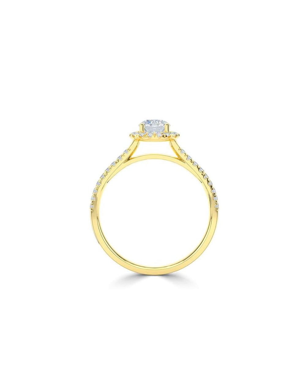 18ct Yellow Gold 0.74ct Lab Grown Diamond Halo Ring