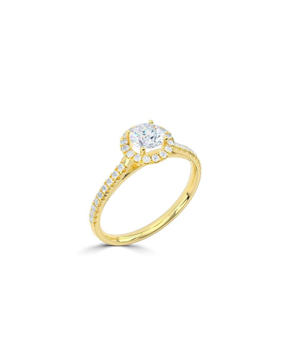 18ct Yellow Gold 0.74ct Lab Grown Diamond Halo Ring