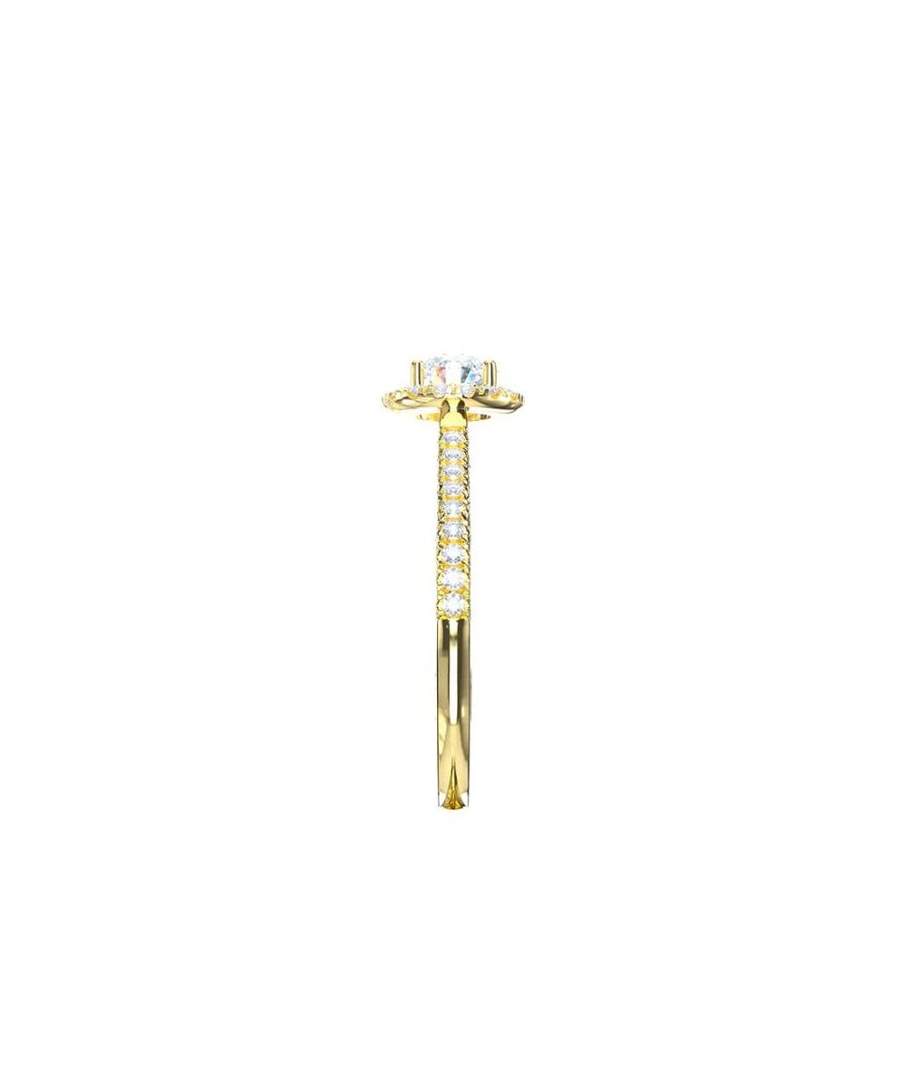 18ct Yellow Gold 0.74ct Lab Grown Diamond Halo Ring