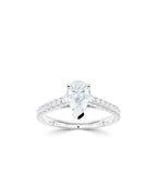 Platinum 1.35ct Lab Grown Pear Diamond Ring