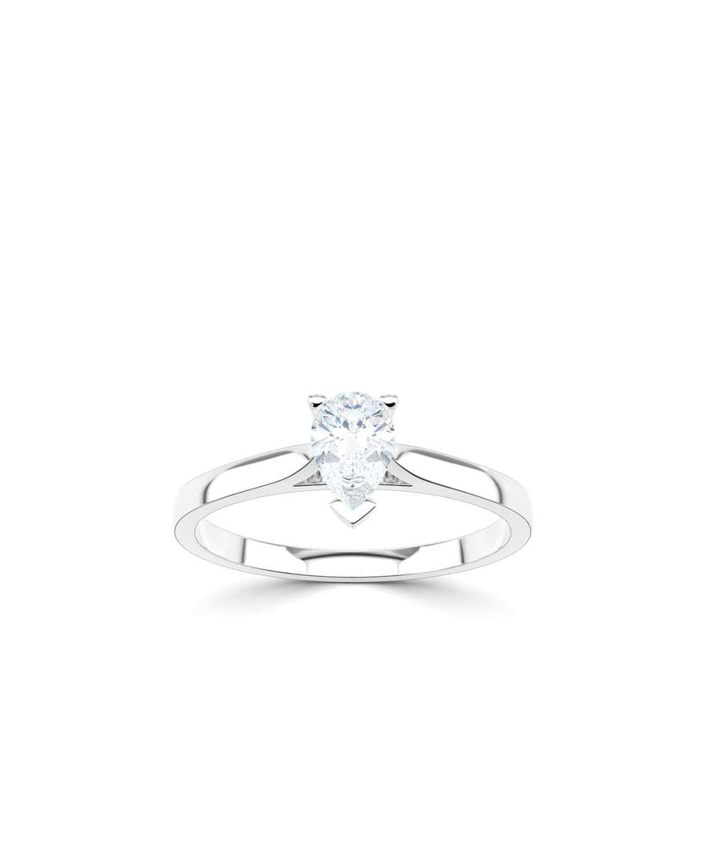 Platinum 0.76ct Lab Grown Pear Diamond Solitaire Ring