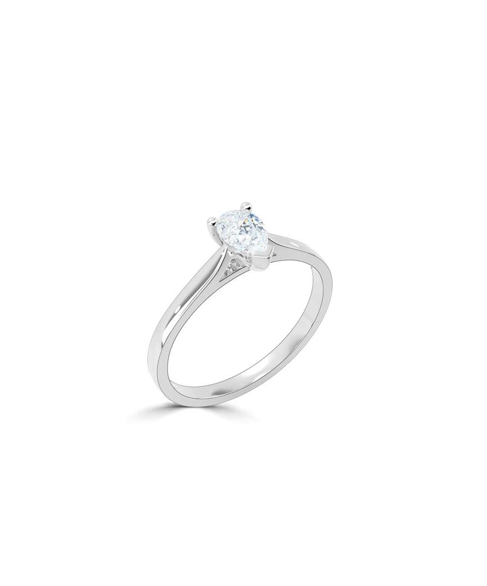 Platinum 0.76ct Lab Grown Pear Diamond Solitaire Ring