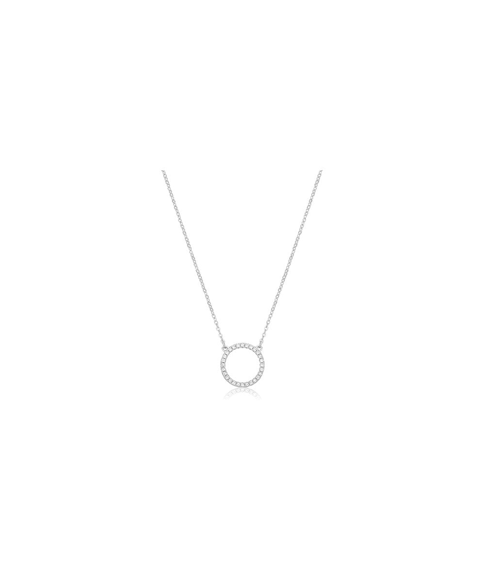 Silver CZ Circle Of Life Necklace