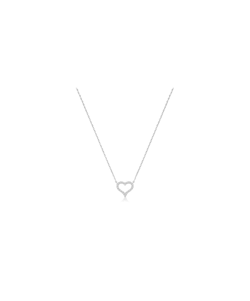 Silver CZ Heart Necklace
