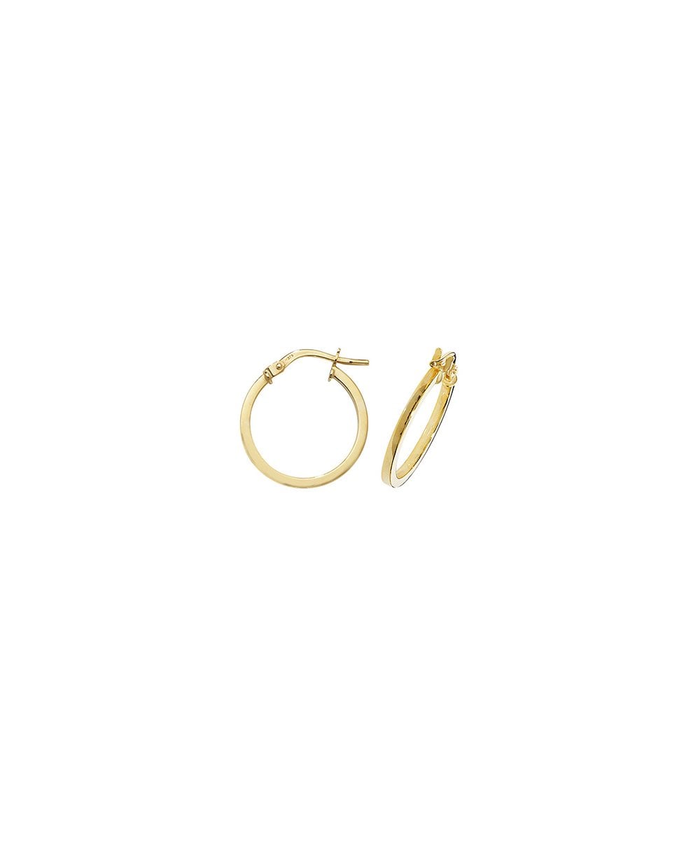 9ct Yellow Gold 15mm Hoop Earrings