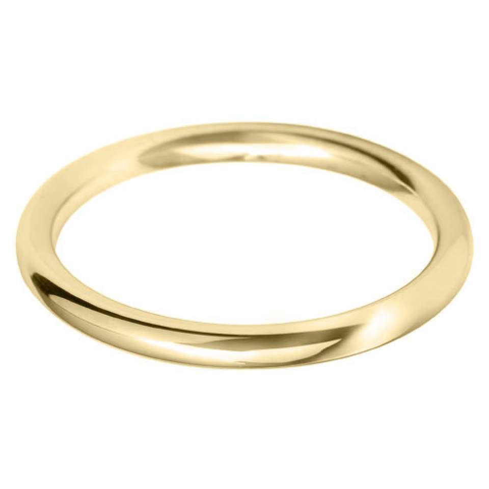 9ct Yellow 2mm Court Wedding Ring