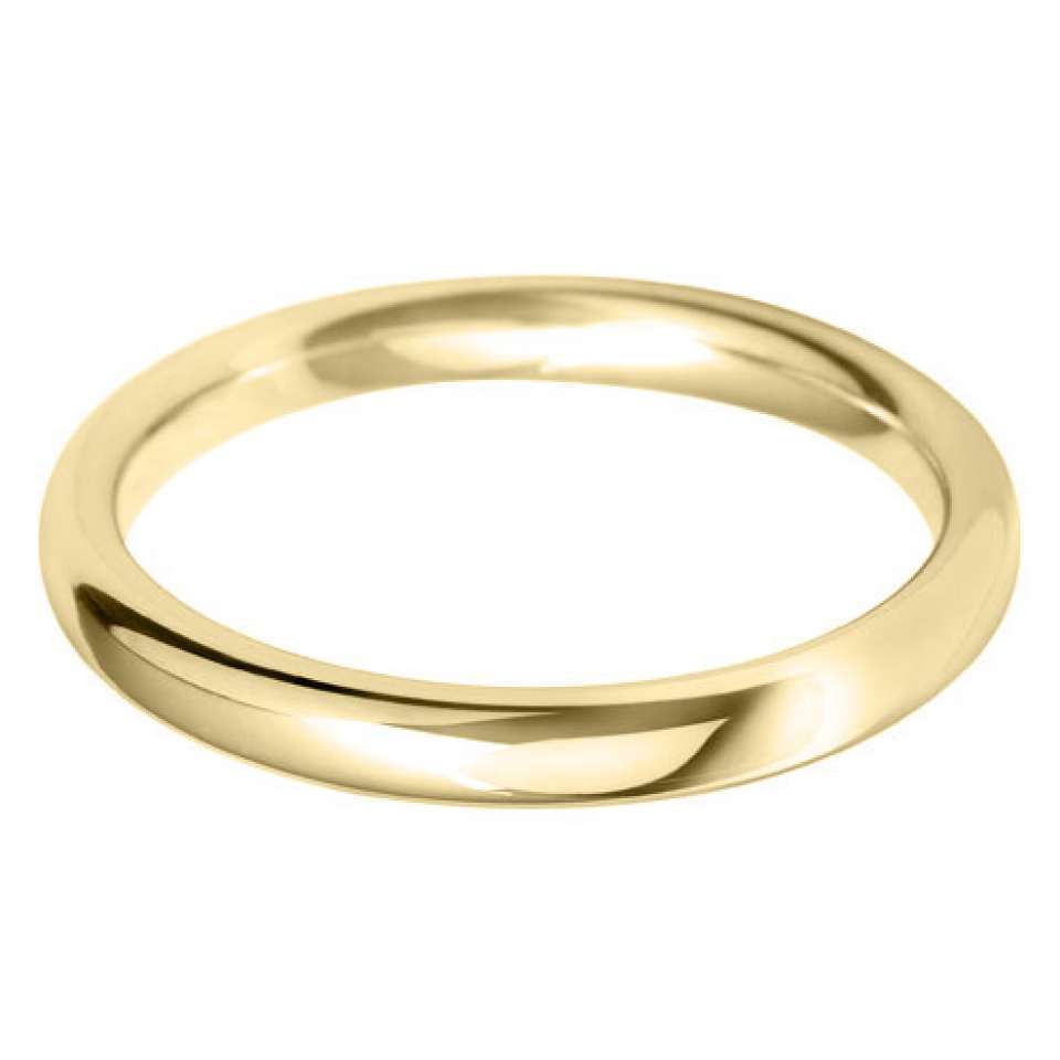 9ct Yellow 2.5mm Court Wedding Ring