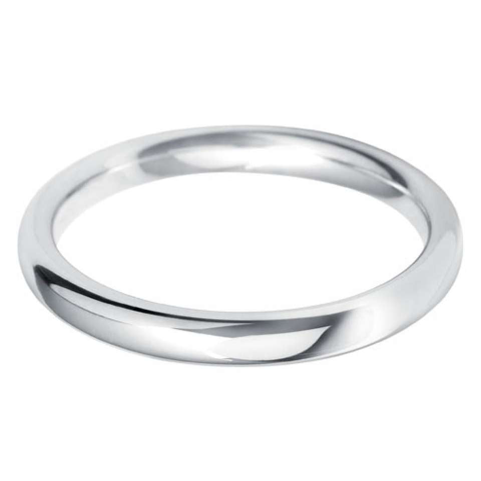 9ct White 2.5mm Court Wedding Ring