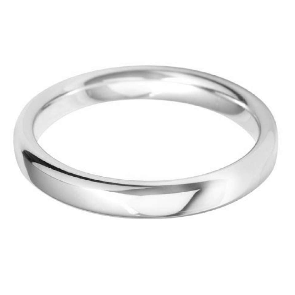 Platinum 3mm Court Wedding Ring