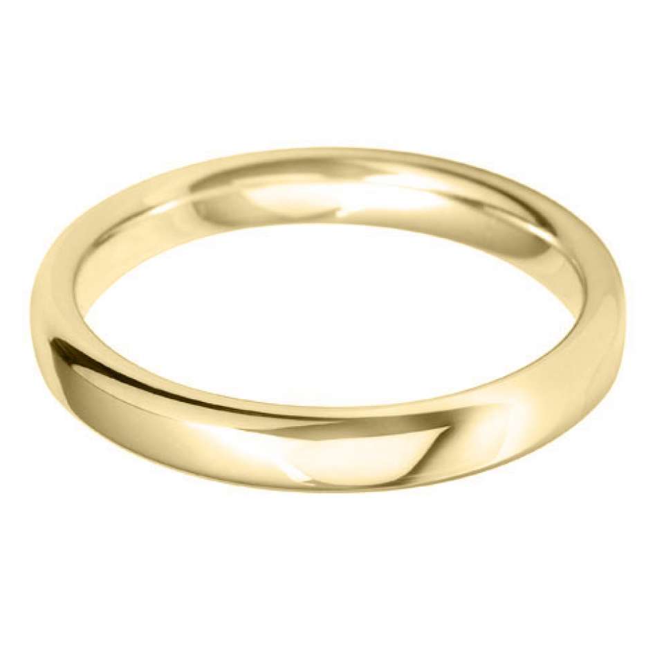9ct Yellow 3mm Court Wedding Ring